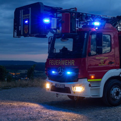 firefighter fire truck night